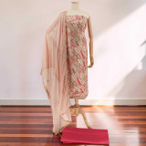 Elegant Peach & Pink Unstitched Cotton Kurta Set KRT-1348
