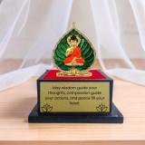 Gautam Buddha Statue with Peaceful Words Printed on Base