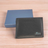 Black Bi-Fold Wallet with Magnetic Lock & Zip Pocket BG-1588