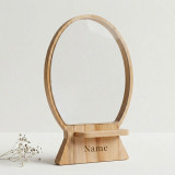 Personalized Wooden Table Mirror with Stand  (Front & Back Engraving))