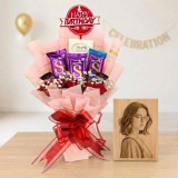 Sweet Birthday Chocolate & Rose Bouquet with Personalised plaque SK-2386