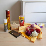 Birthday Bliss Gift Hamper with LED Message Board & Carnation Bouquet SK-2402