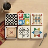 Set of 6 Classic Board Game Design Tea Coasters JNK-6943