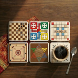Set of 6 Classic Board Game Design Tea Coasters