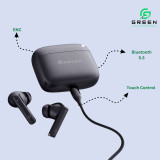 Green Combo Orbit Pro Luxury Smart Watch & Leaf-161 True ENC Wireless Gaming Earbuds