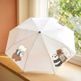 We Bare Bears Printed White Umbrella SK-2438