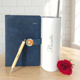 Personalized Notebook & Tumbler Gift Hamper With Rose SK-2486