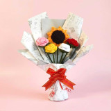 Handmade Crochet Roses & Sunflower Bouquet SK-2501