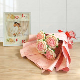 Couple Photo Frame with Crochet Rose Bouquet JNK-7005