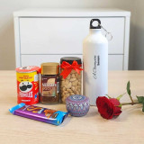 Premium Treats & Coffee Gift Set with Personalized Bottle SK-2513