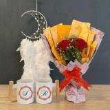 Couple’s Mug with Rose Bouquet & Dream Catcher