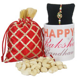 Cashews Bag With Rakhi And Printed Mug