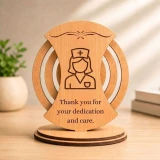 Personalized Wooden Perpetual Desk Calendar with Recipient Name – Nurse Day Special SK-2593