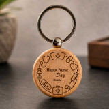 Personalised Round Wooden Keyring for Nurse Day SK-2616