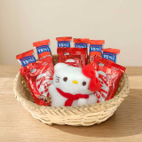 KitKat Delight Basket with Hello Kitty Keychain JNK-7076