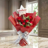 Elegant 7 Red Roses with Birthday Wishes Balloon DKG-715