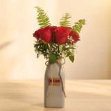 Romantic Rose & Green Fillers in Vase JNK-7108