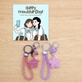 Friendship Special Star Keyring Duo with Free  Greeting Card SK-2677