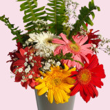 Vibrant Mixed Flowers in Ceramic Vase JNK-7132