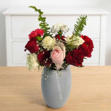 Ceramic Vase with Flowers & Green Fillers JNK-7135