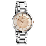 Titan Rose Gold Dial Metal Strap Watch for Women (2480KM01)