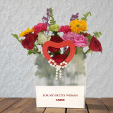 Mixed Roses, White Pearl & Carnation Gift Set DKG-759