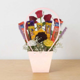 Crochet Flowers, Roses & Chocolate Gift Bag SK-2762