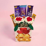Chocolate & Crochet Rose Gift Bag JNK-7194