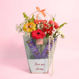 Elegant Gerbera Flower In Bag With Love Message Tag SK-2777