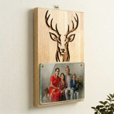 Deer Design Acrylic Photo Frame on Wooden Board JNK-7199