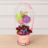 Love Bobo Balloon Rose & Chocolate Box