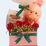 Personalised Bobo Balloon Gift Box with Teddy & Chocolates SK-2843