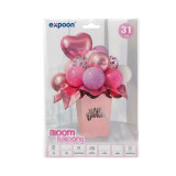 Pink Bloom Balloon Bouquet Decoration Set - 31 Pcs