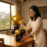 Black & Gold Balloon Bouquet Decoration Set HB-754