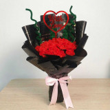 Mini Fuzzy Flower Bouquet with With Love Heart TopperJNK-7249