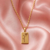 Personalized Gold Tone Stainless Steel Good Luck Name Necklace SK-2859
