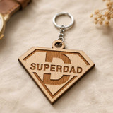 Super Dad Laser Cut Wooden Keyring SK-2864