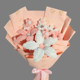 Initial Crown Cake Topper With White & Pink Wire Set DKG-802