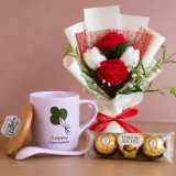 Birthday Celebration Gift Hamper with Mug, Chocolates & Crochet Flowers SK-2887