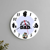 World’s Best Dad Personalized Round Glass Clock with Photo SK-2890