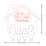 Personalized Home Sweet Home Wooden Key Holder with Family Names
