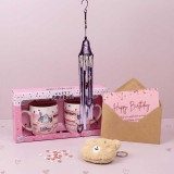 Birthday Gift Combo with Wind Chime, Mugs & Cute Keyring JNK-7271