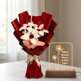Personalized Acrylic Lamp & Fuzzy Lily Bouquet DKG-847