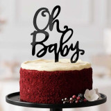 Premium Glossy Black Oh Baby Cake Topper – Cake Decoration SK-2973