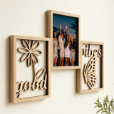 Personalized 3-Panel Good Vibes Wooden Wall Frame Set SK-2985