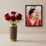 Personalized Photo Frame and Rose Vase Combo Set DKG-877
