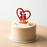 Romantic Proposal Heart Acrylic Cake Topper – Red Finish SK-2991