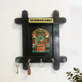 Buddha Themed Wall Decor with Key Holder & Personalized Family Name JNK-7290