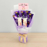 Cadbury & Raffaello Chocolate Bouquet with Name Printed Card JNK-7294