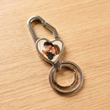 Couple-Themed Personalized Heart Shape Metal Keyring JNK-7301